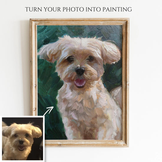 Custom Hand-Painted Oil Painting of Your Pet from Photo -Drawiind