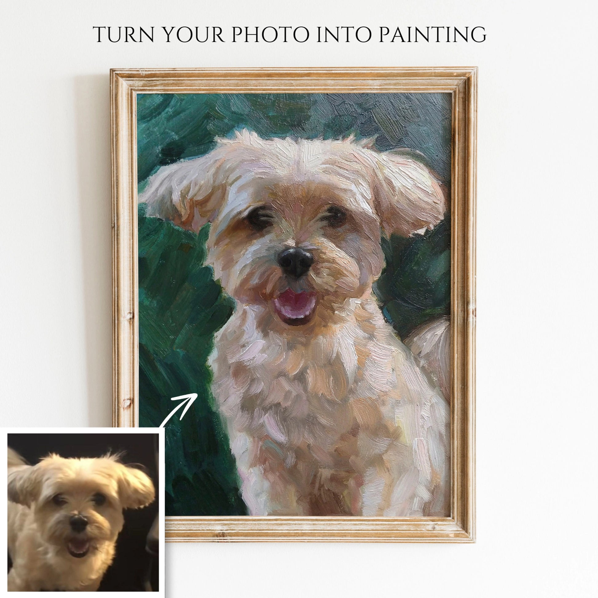 Custom Hand-Painted Oil Painting of Your Pet from Photo -Drawiind