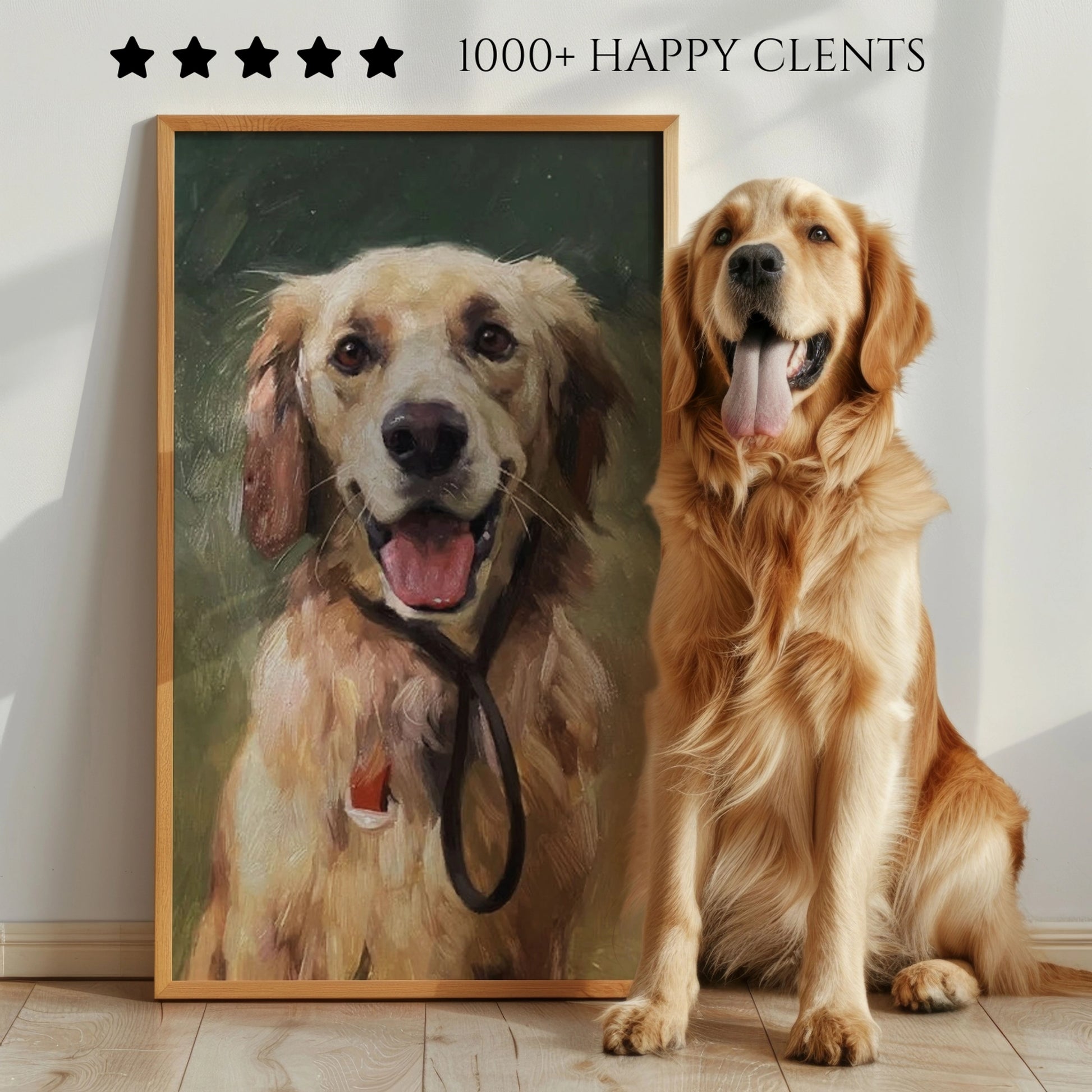 Custom Hand-Painted Oil Painting of Your Pet from Photo -Drawiind