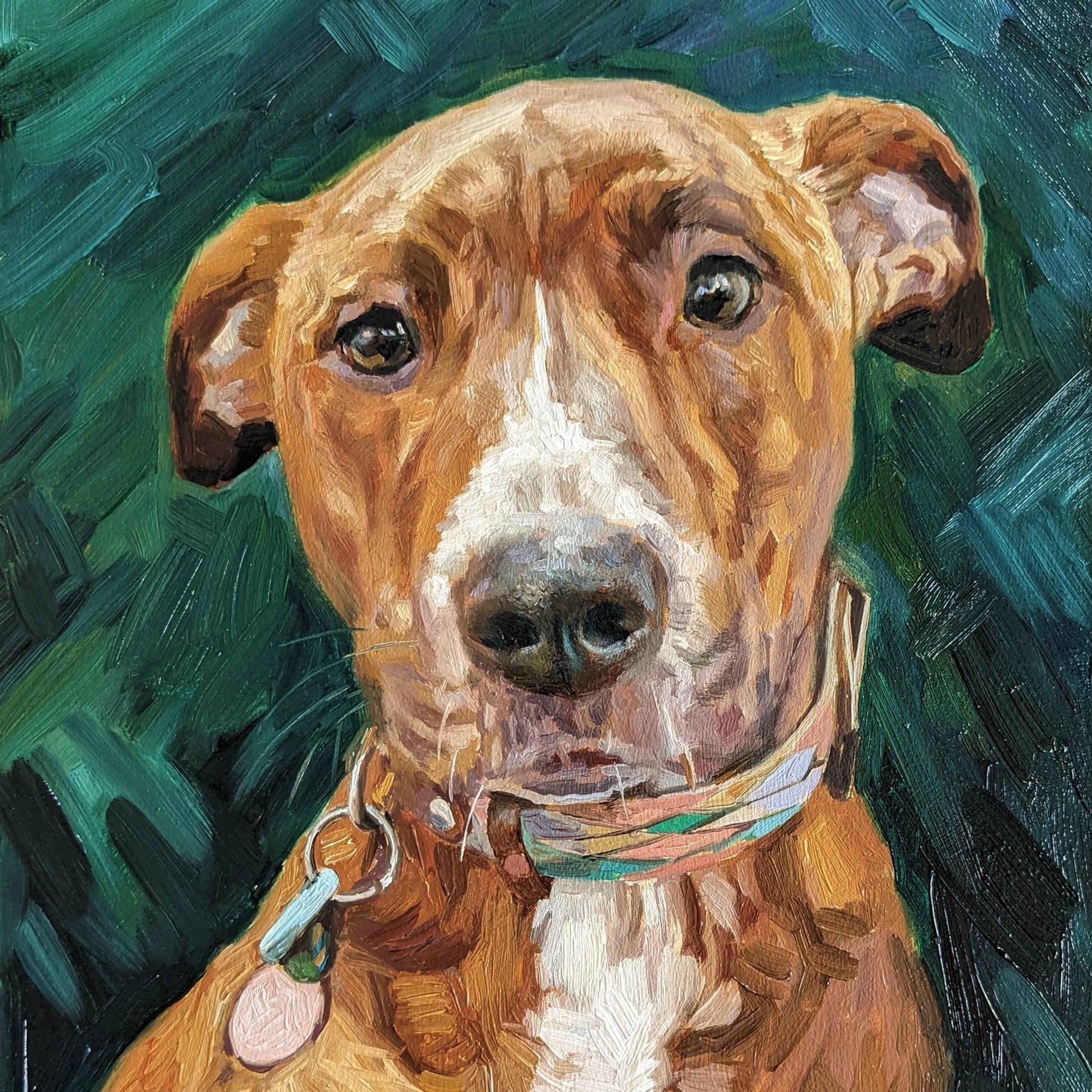Custom Hand-Painted Oil Painting of Your Pet from Photo -Drawiind